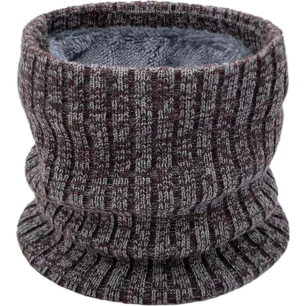 Men's Coffee Winter Thermal Fleece Neck Warmer Windproof Face Cover Ski Mask